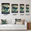 Jeffory - Horloge murale paysage abstrait-969066115