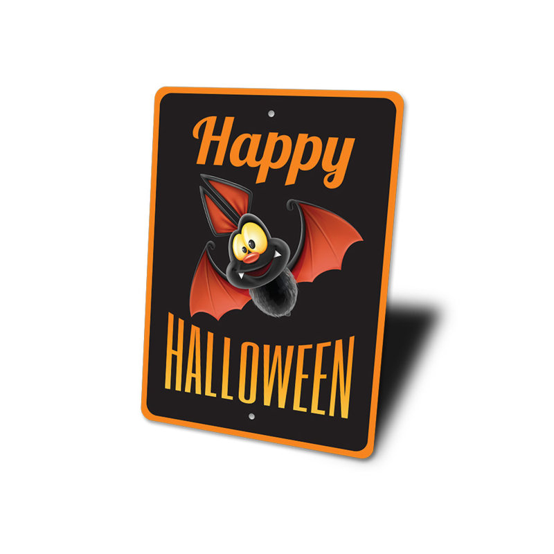 Plaque en aluminium Happy Halloween, H 18 po x l 12 po x P 0,06 po