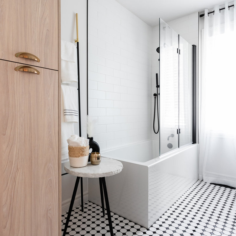 Baignoire de coin gauche Baki-L en blanc brillant, Gauche