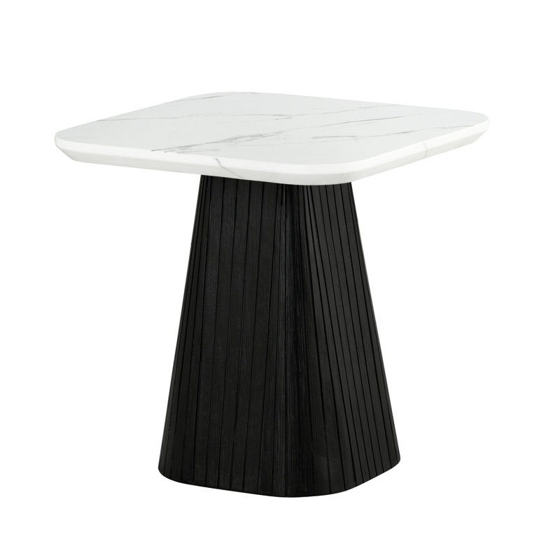 Housel Faux Marble Square End Table