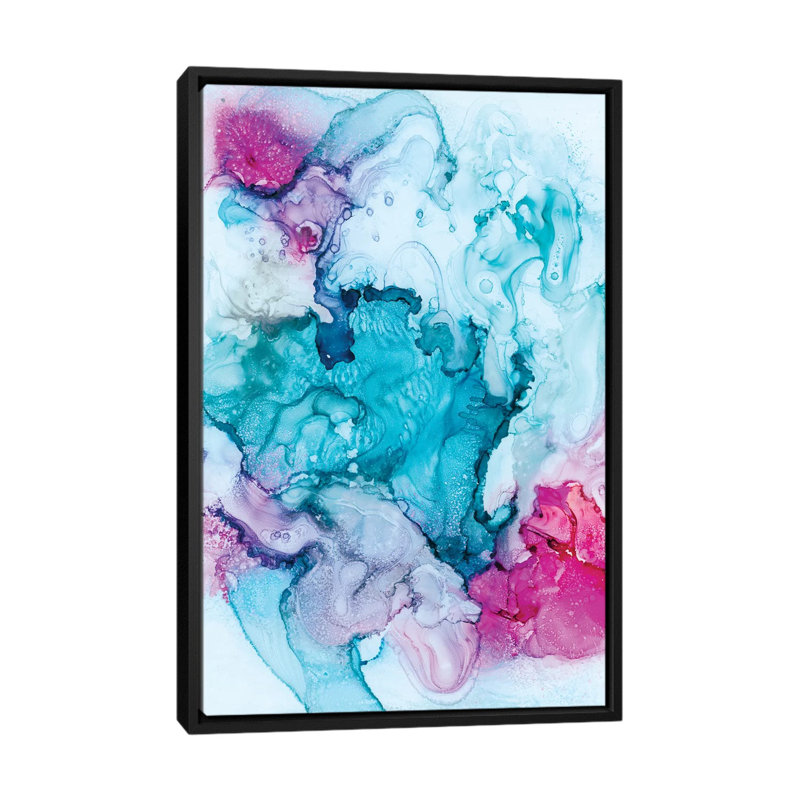 « candied corail », reproduction d’impression sur toile tendue, H 26 po x l 18 po x P 1,5 po, Toile avec cadre noir