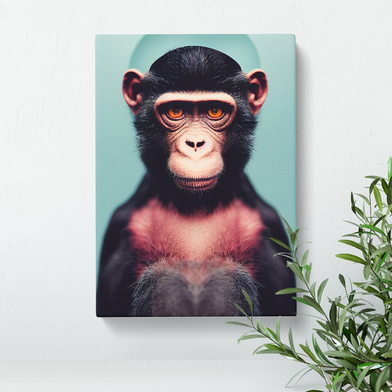XV1022-3747X Remarkable Monkey - Print, Wrapped Canvas, 50cm H x 35cm W, No Matte