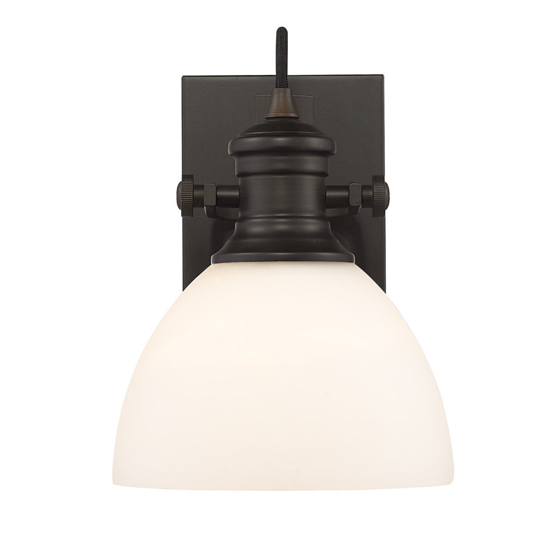 Bales Dimmable Vanity Light, Opal Glass, Rubbed Bronze