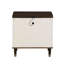 Table de chevet 2 tiroirs blanche et brune avec port USB
