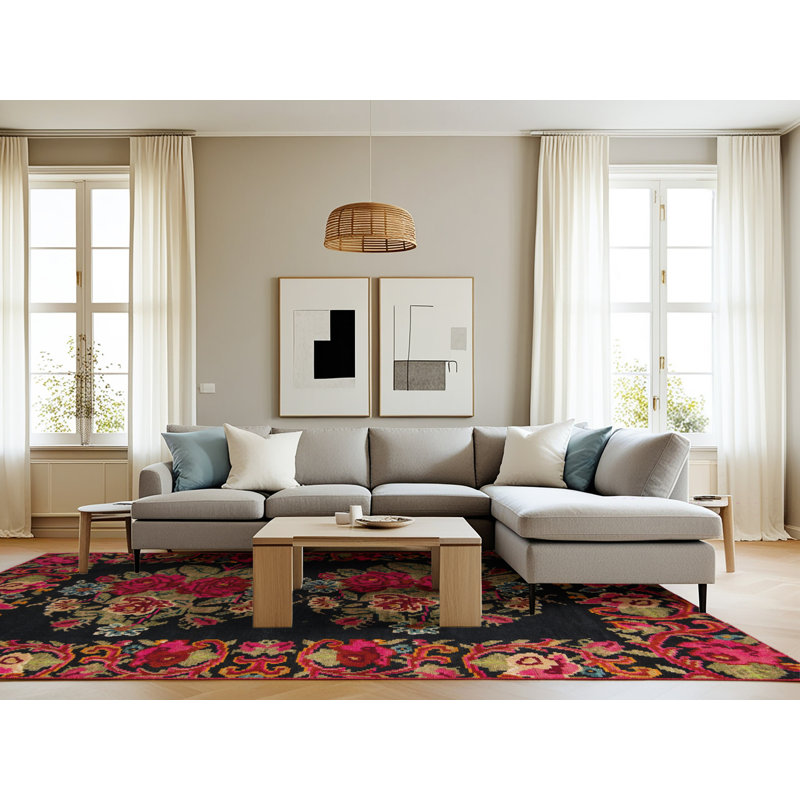 Floral Indoor Rug, Rectangle 8' x 12'
