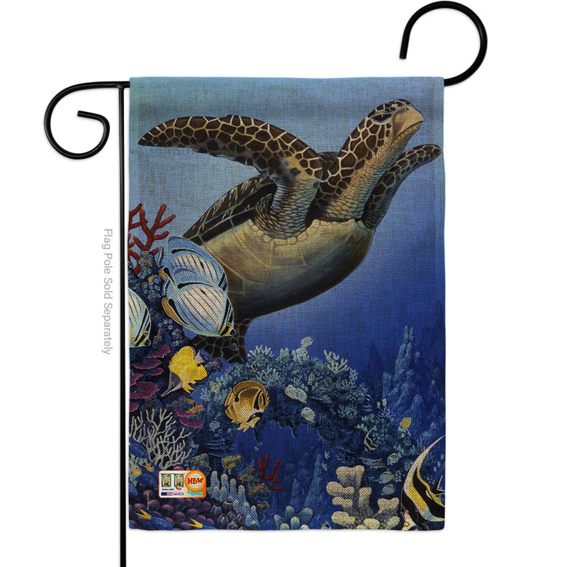 Drapeau de jardin 1' ' ' ' ' ' ' ' ' ' ' ' ' ' ' ' ' 'side’the sea turtle "