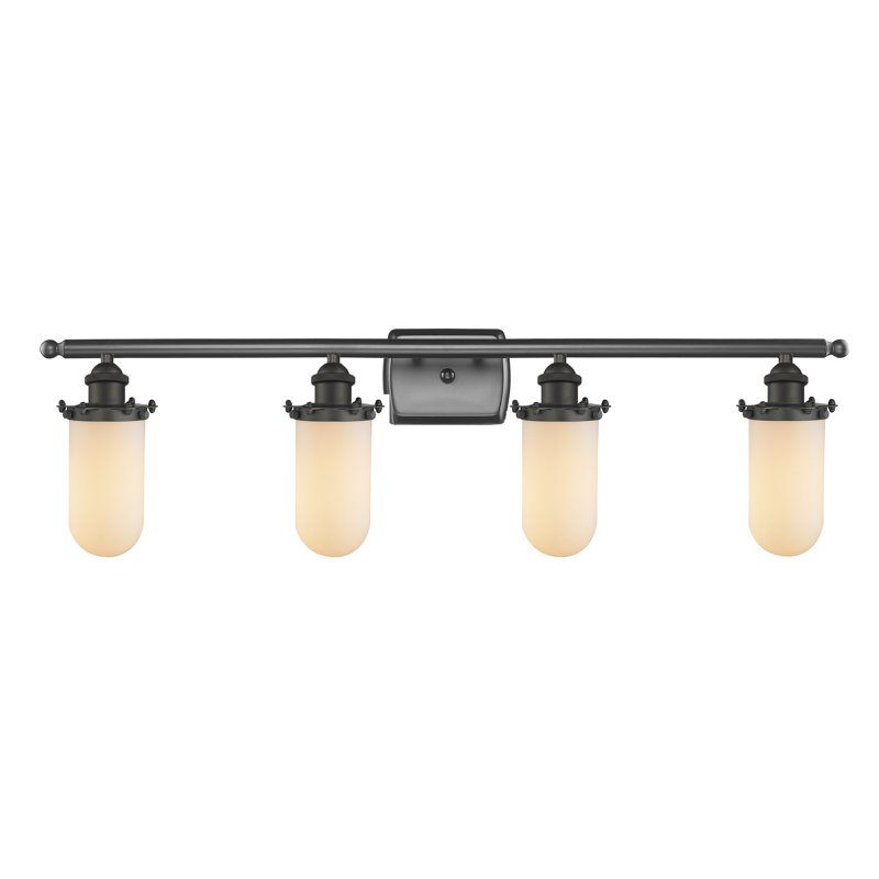 Éclairage pour meuble-lavabo 3 lumières Farview, Blanc mat, DEL, Bronze huilé
