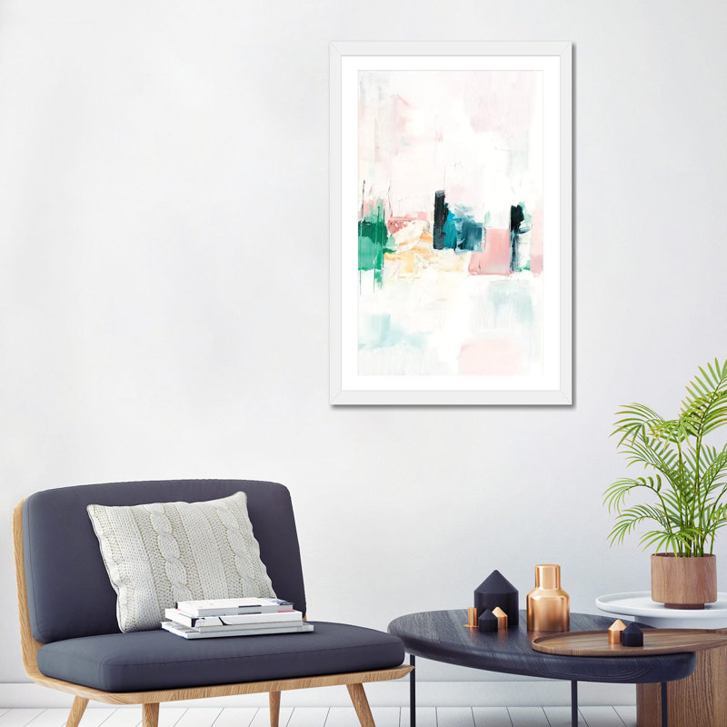 "Bubble gum Candy I" par Ethan Harper, reproduction d’art, H 32 po x l 24 po x P 1 po, Papier encadré blanc, Blanc