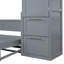 Grand lit moderne gris avec compartiments de rangement organisés - grand