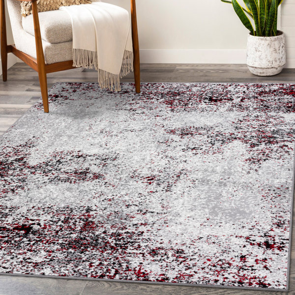 Williston Forge Seibold Red/Gray Indoor / Outdoor Area Rug | Wayfair