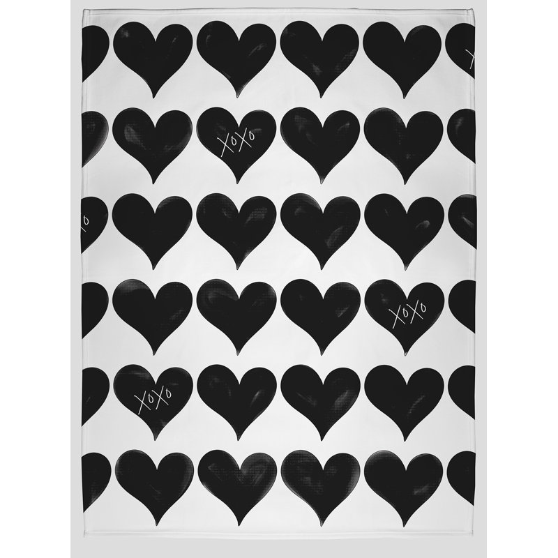 Jeté Xoxo, Noir / blanc, L 30 po x L 39,75 po