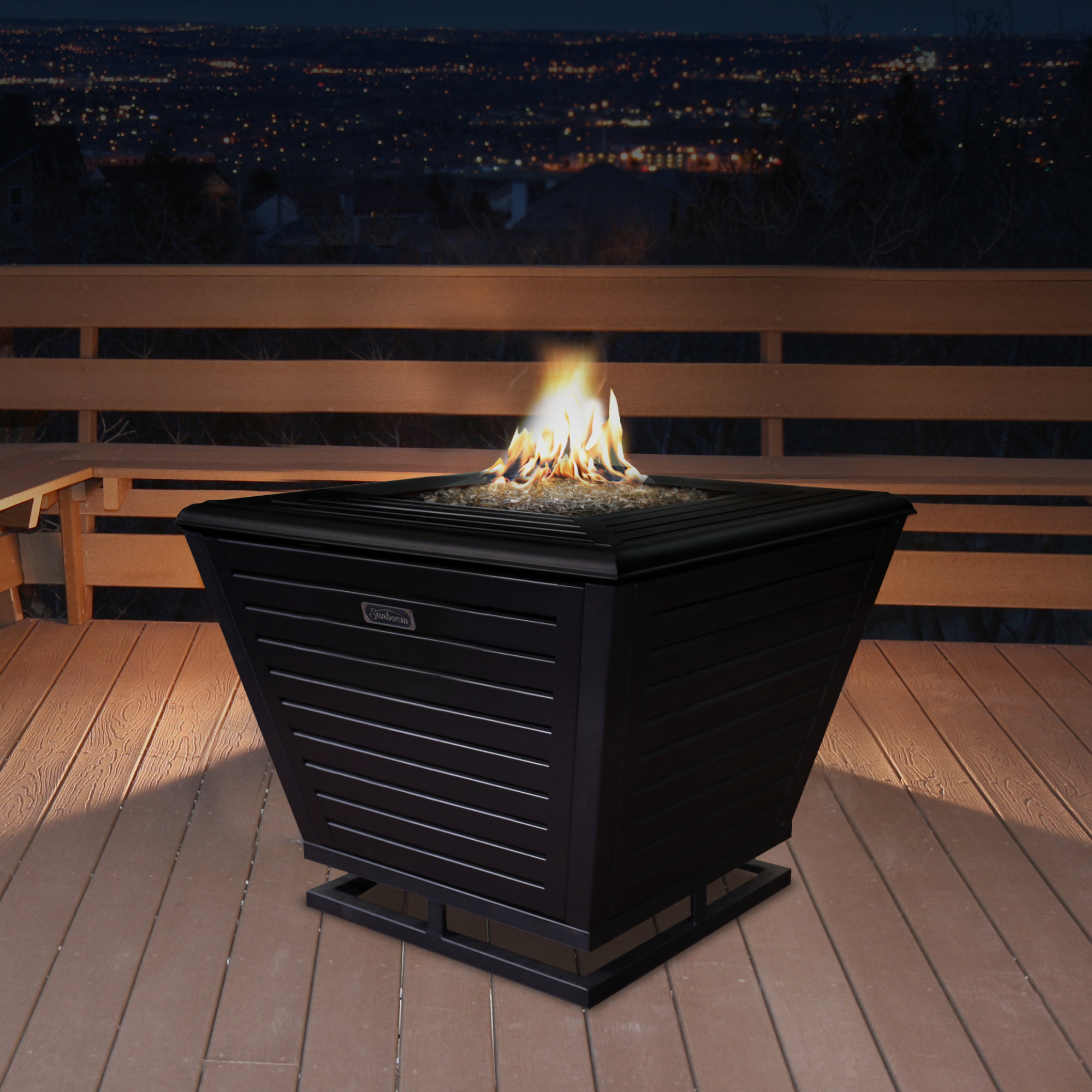 Sunbeam Pyramid Steel Propane/Natural Gas Fire Pit Table & Reviews ...