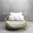 Decorative Indoor Outdoor Waterproof Round Cushion Cover, Patio UV Resistant Seat Cushion Cover-973084085
