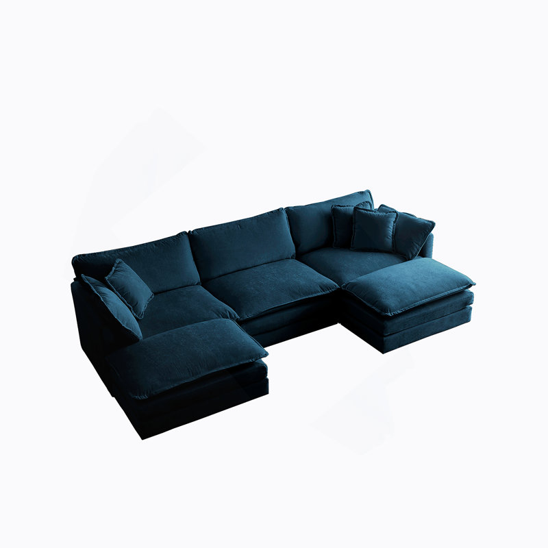 Canapé modulaire convertible polyvalent avec repose-pieds, idéal pour le confort et le style du salon.