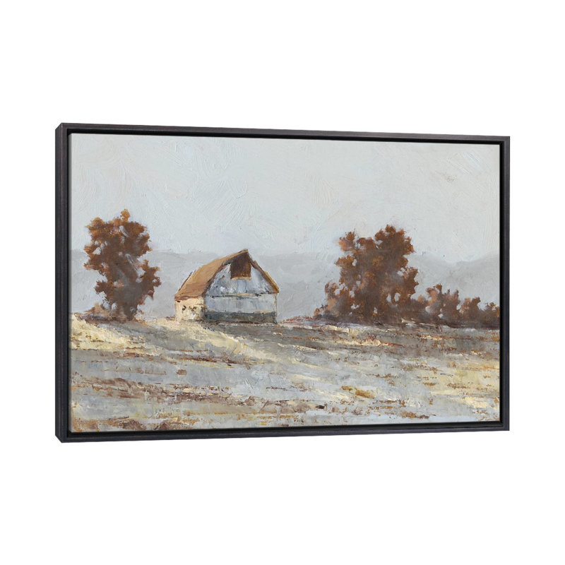 « Snow covered Hillside I » par Ethan Harper, reproduction d’art, H 32 po x l 48 po x 1,5 po, Toile avec cadre noir patiné