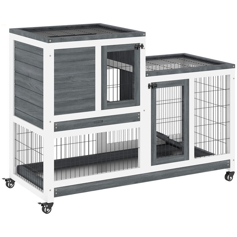 Cage à lapin surélevée en bois Pawhut