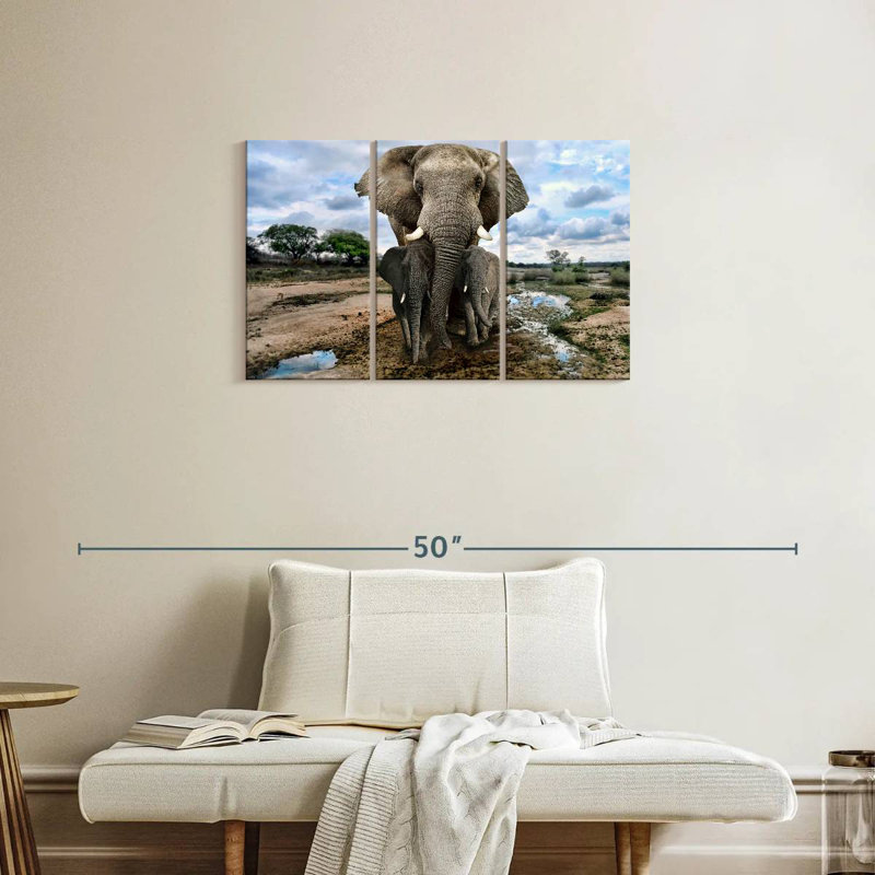 Safari Elephants, 20" H x 33" W
