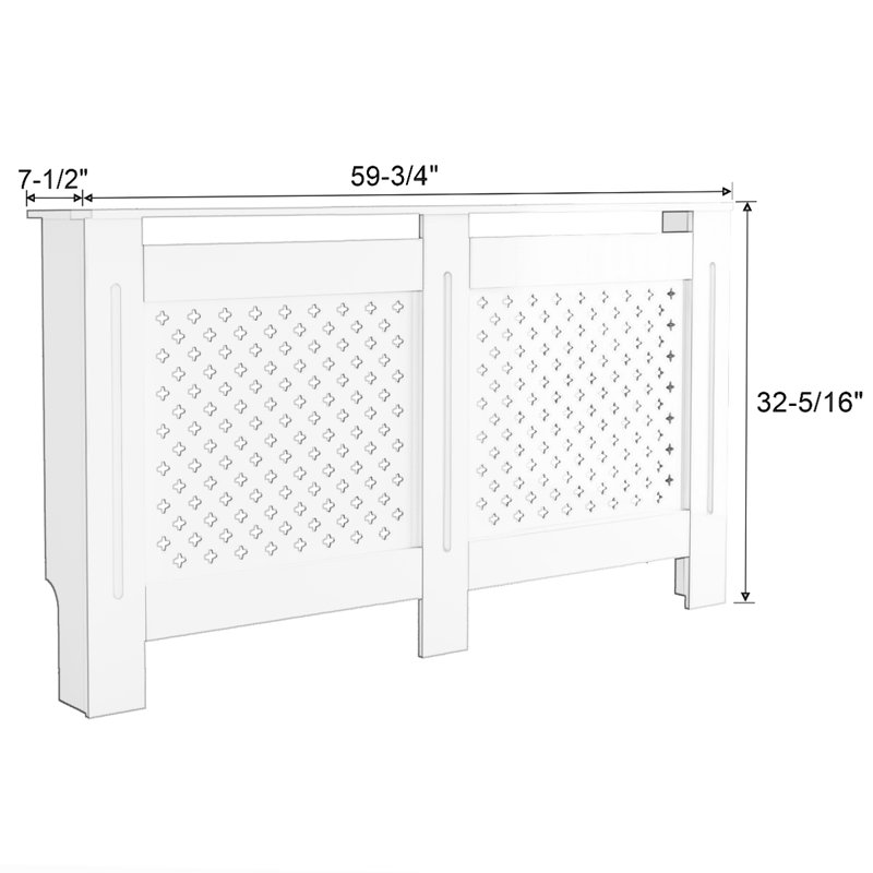 Armoire décorative pour radiateur - Couvercle de radiateur avec tablette supérieure et flux de chaleur fluide, White