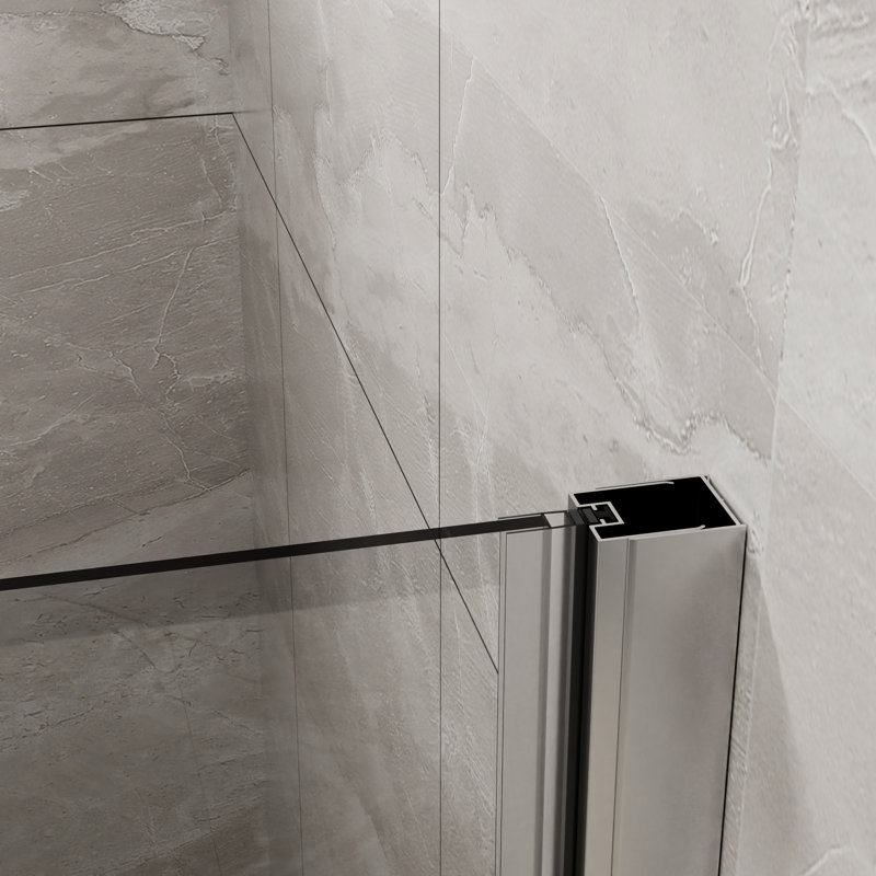 34"X 72" Shower Door In . 1/4" Tempered Glass Pivot Swing Panel. Foldable, Space Maximizing. Zinc Alloy Components To Rust & Corrosion. Prevents Water Leakage. 180° Pivot. Customizable Setup Door.