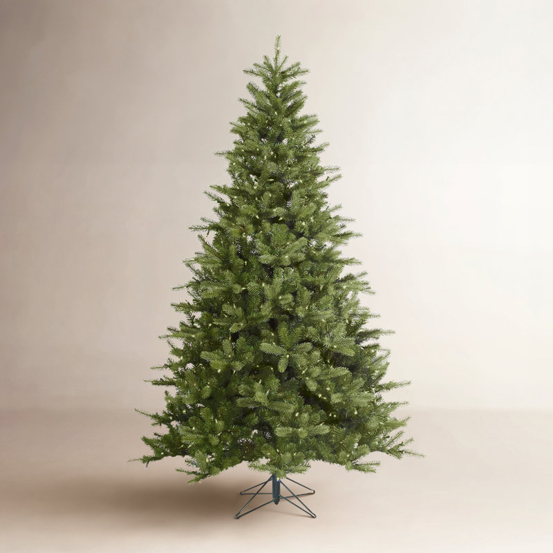 King Green Spruce Artificial Christmas Tree with LED Warm White Lights with Stand, 6.5' H, Multi-colored Dura-Lit® LED