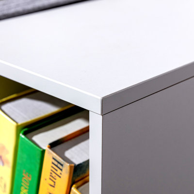 Bookcase With Reading Nook And Cushion, Multi-Purpose Storage Organizer
