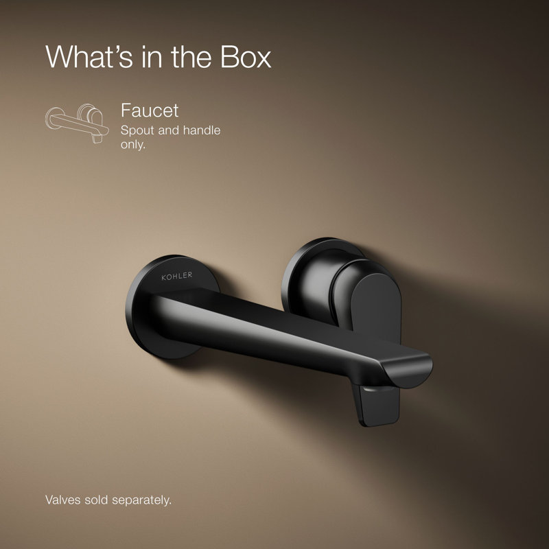 Avid Single-Handle Wall-Mount Bathroom Sink Faucet, Matte Black