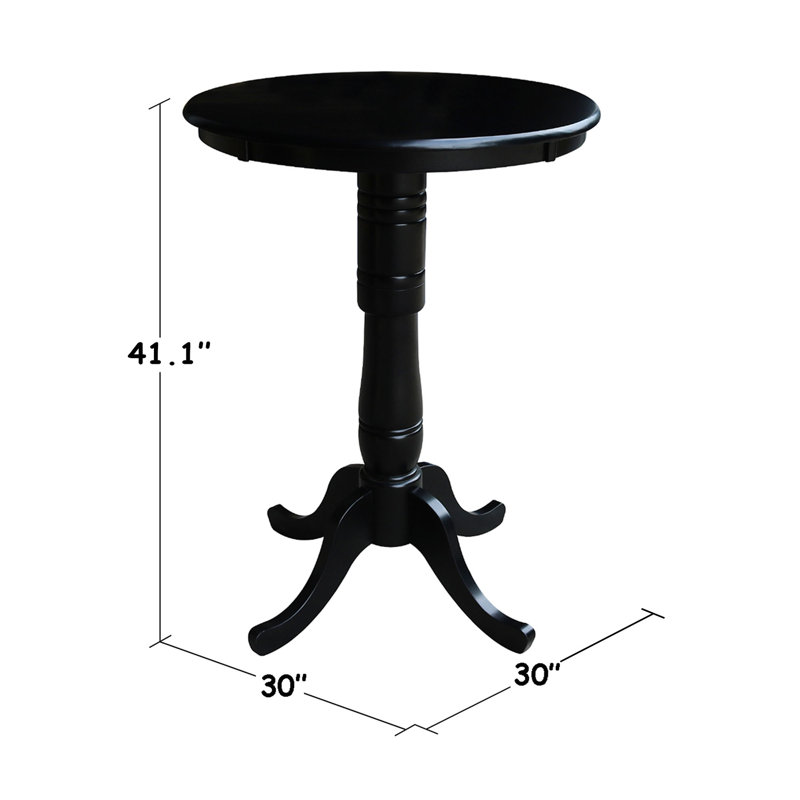 Table de salle à manger en bois massif Mosteller, Noir, noir, noir, noir, H 42 po x l 30 po x P 30 po