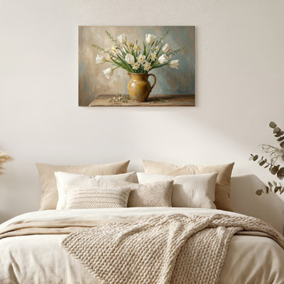 Art mural encadré d'aspect chêne naturel pour salon, chambre à coucher, bureau ou vestibule - décoration murale décorative avec alambic floral