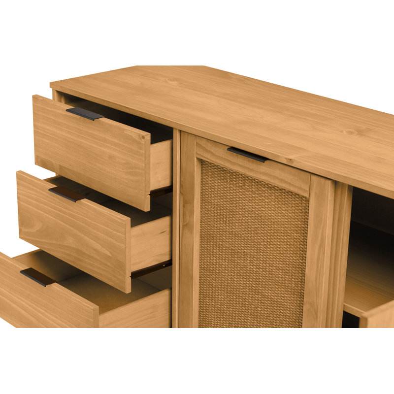 Downers Solid Wood 130cm W 3 - Drawer Chest of Drawers