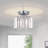 Semi Flush Mount Modern Chandelier Crystal Ceiling Light Fixture Small Close To Ceiling Light(Silver)