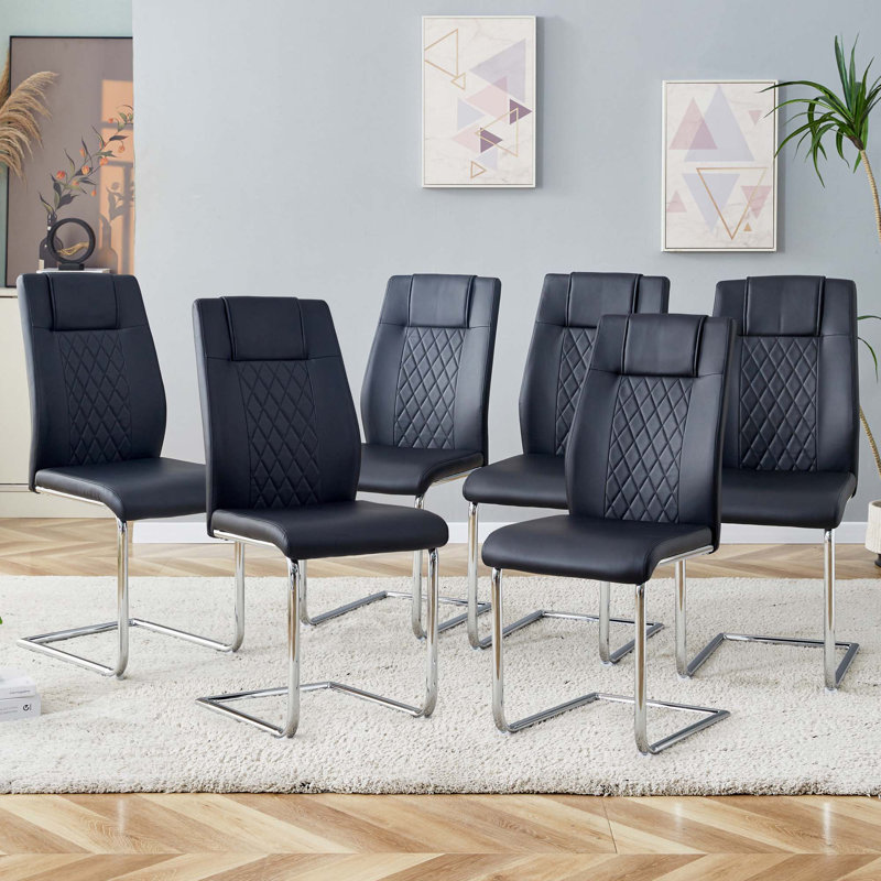 Chaises de salle à manger en similicuir, Noir