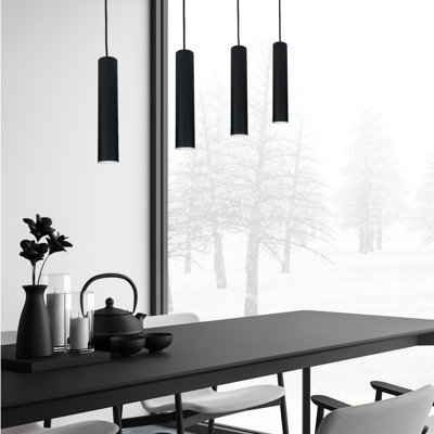 Svala - Light Matte Black Cylinder Pendant