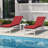 Outdoor 72''L Chaise Lounge Chair Seat / Back Cushion-21943263-29852485