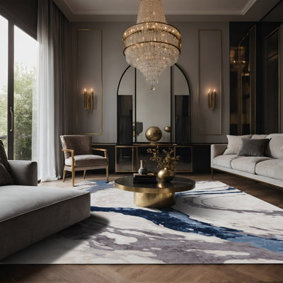 Tapis gris soyeux et moelleux