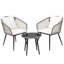 Ensemble de 2 chaises de patio en osier de style bohémien moderne avec coussins et table d'appoint 2 pièces-2008865991
