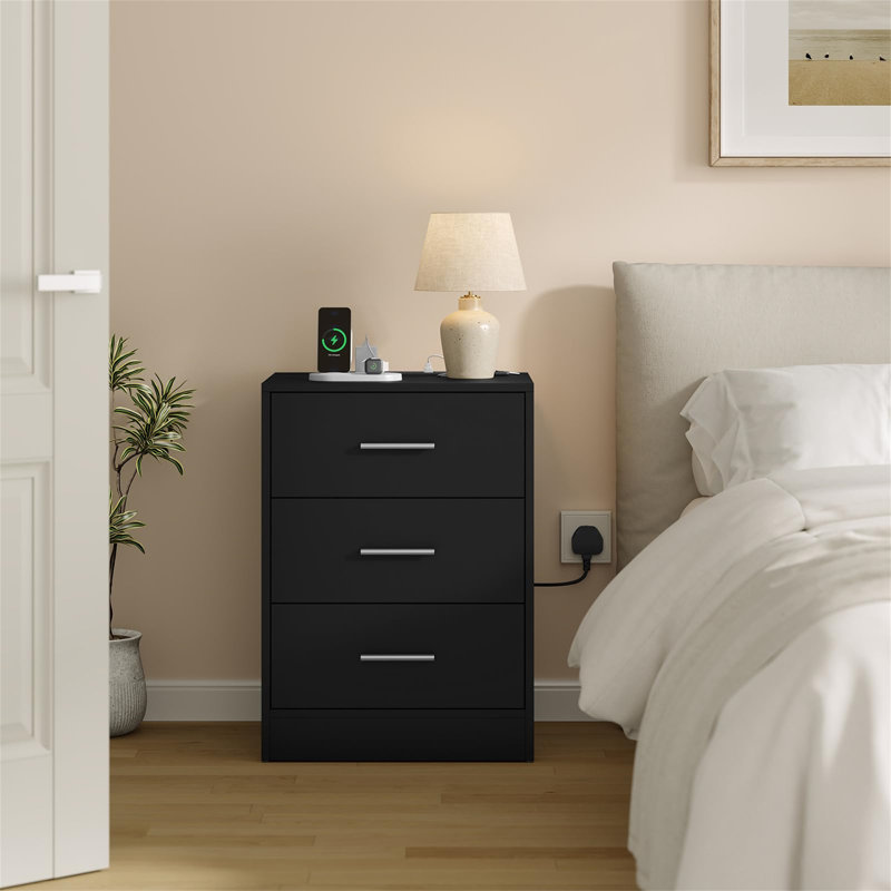 39cm W Manufactured Wood Bedside Table
