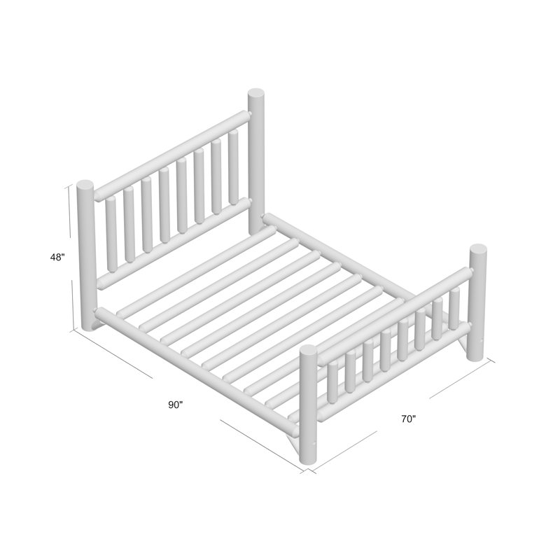 Keturah Unfinished Solid Wood Open-Frame Bed, Unfinished, Queen