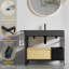 Meuble-lavabo de style industriel avec structure en métal-129463297