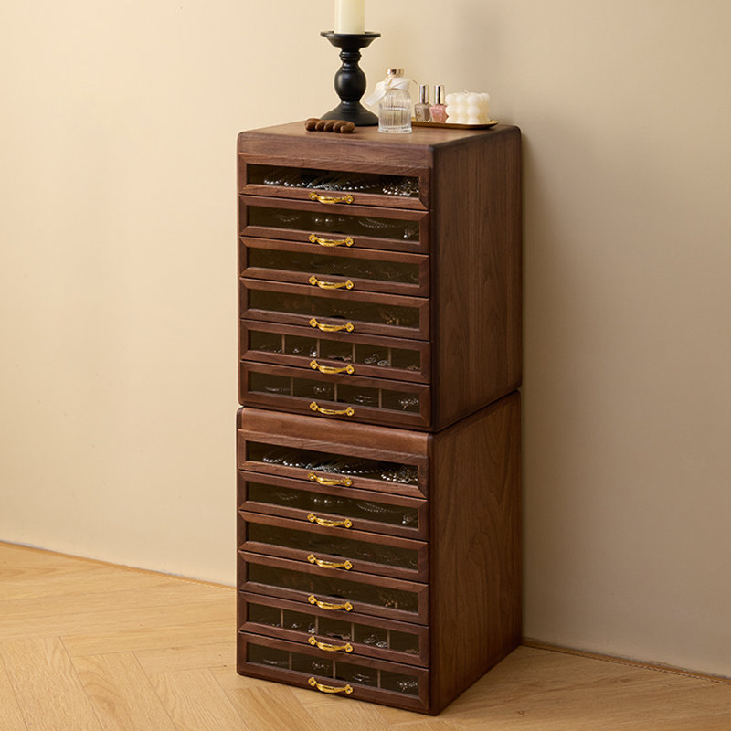 Armoire à bijoux rectangulaire en bois manufacturé