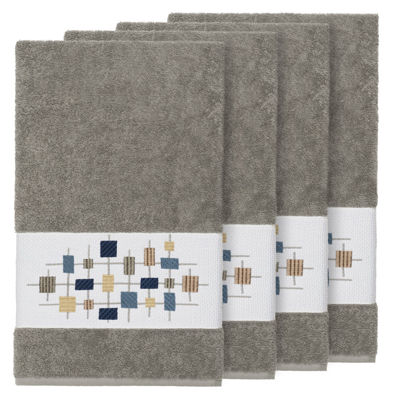 Khloe Turkish Cotton Midweight Bath Towel, Dark Gray