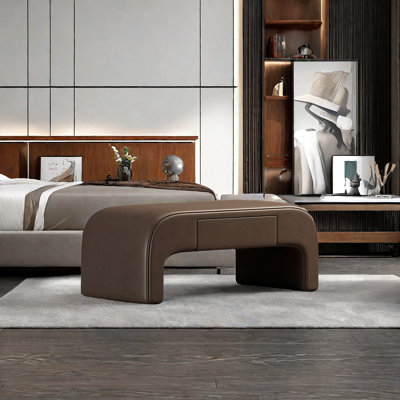 Banc de bout de lit simple en bois massif