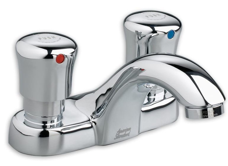 Metering Centerset Bathroom Faucet with Drain Assembly