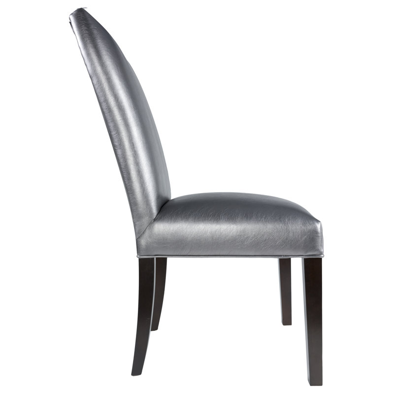 Chaise parsons contemporaine rembourrée en vinyle Hilley, Étain