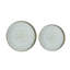 Plateaux à miroir ronds en plastique argenté avec motif de crête - L: P 17,5 x 1,5 po: P 14,5 x 1,5 po