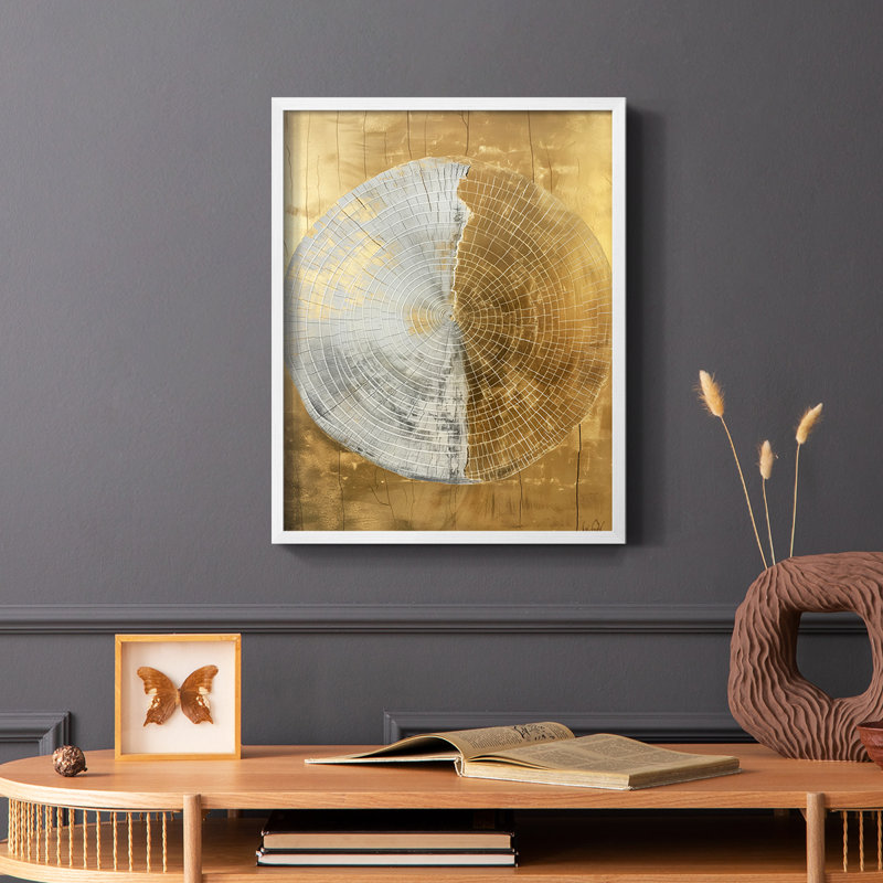 Série ABSTRACT CCxxi - reproduction encadrée de qualité supérieure - prête à être accrochée - aucun clou requis, Blanc