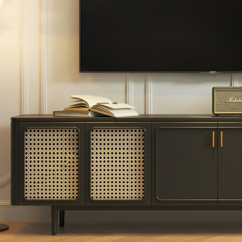 Meuble télé en rotin de style américain, 94.49"