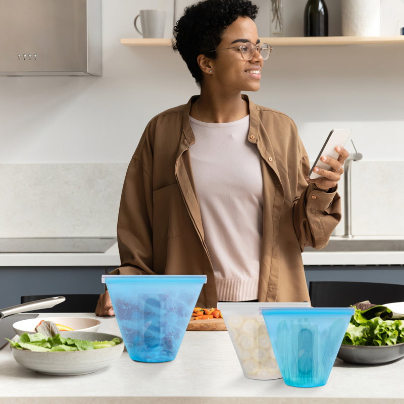 20 sacs de rangement pour aliments réutilisables et résistants au gel sans BPA