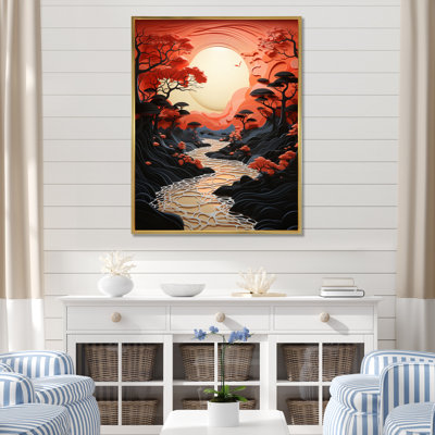 Reproduction d'art sur toile, "Beach Pier Perspectives Papercut I"