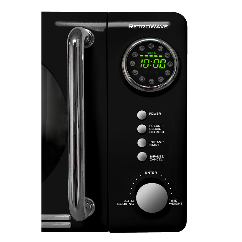 Nostalgia Retro 0.7 Cubic Foot 700-watt Countertop Microwave Oven, Black
