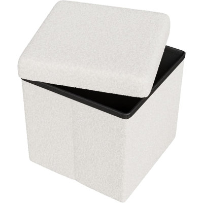 Siège de rangement avec repose-pieds, repose-pieds cubique pliable avec rangement, boîte à jouets avec repose-pieds carré en velours, repose-pieds Sherpa